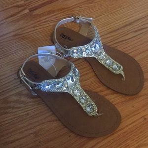 Gold and Rhinestone flat sandals
